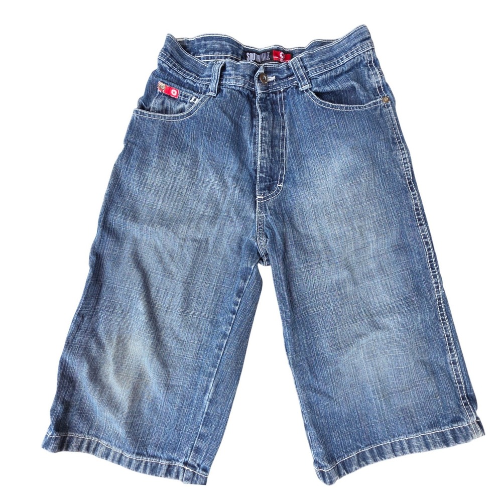 Southpole Boys Blue Denim Shorts Size 12 Relaxed Fit Y2K Streetwear Jean Jorts